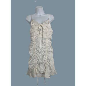 Nasty Gal NWT Ruched‎ Bodycon Mini Dress Ivory Large